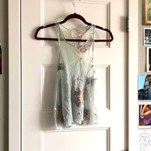 Free People Sheer Sequin Tank Top